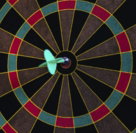 a dart board with darts